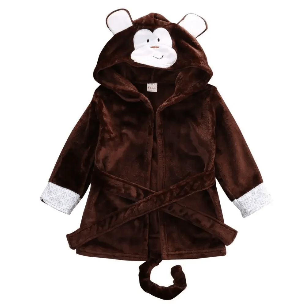 Soft And Comfortable Baby Bathrobes Cute Cartoon Animal Face Sleepwear For Babies Unique Design Hooded Sleepwear For Infants