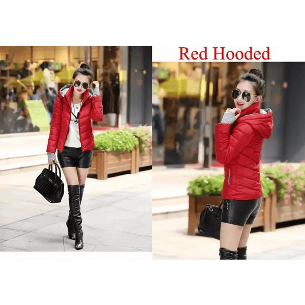Soft And Comfortable Winter Jacket For Women Short Women's Thicken Outerwear In solid hooded Coats Zipper For Female Slim Cotton padded basic tops
