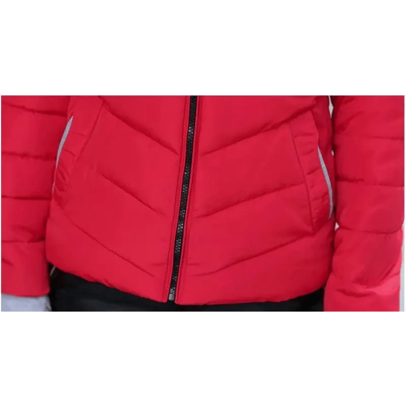 Soft And Comfortable Winter Jacket For Women Short Women's Thicken Outerwear In solid hooded Coats Zipper For Female Slim Cotton padded basic tops