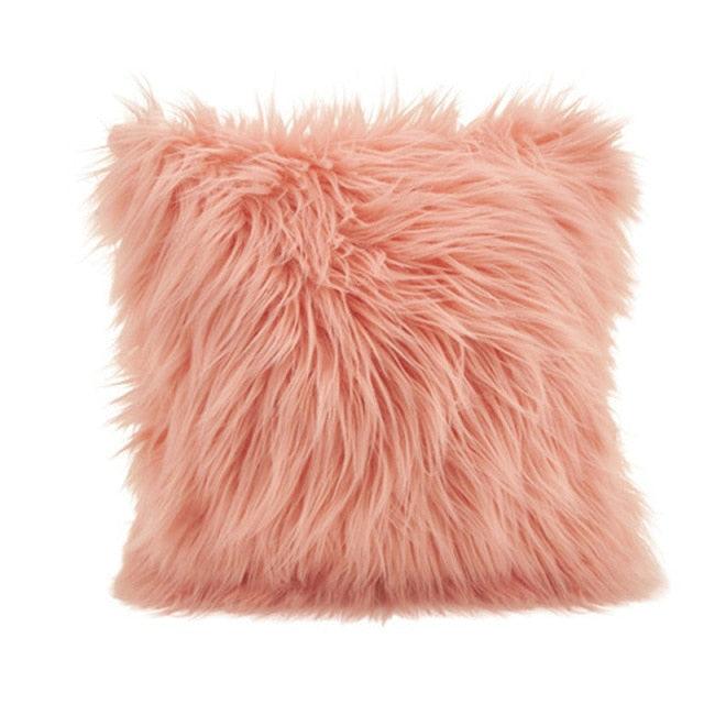 Soft Fur Polyester Cotton Pillow Covers Cushion Covers Luxury Soft Decorative Pillow Covers Home Decor Pillow Covers Living Room Bedroom Decorative Pillowcase Shaggy Fluffy Cover 45x45CM