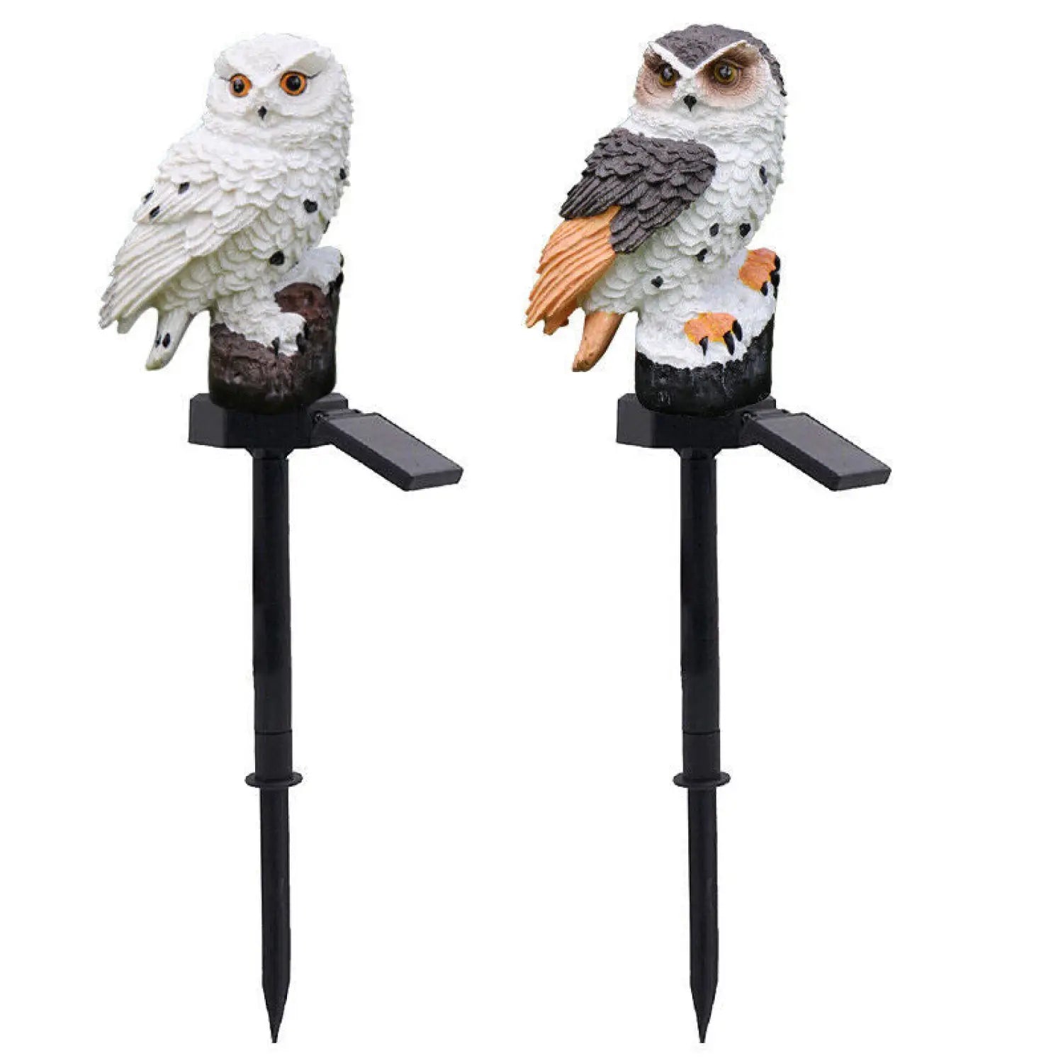 Solar Powered Owl LED Light for Pathways, Resin Outdoor Decor