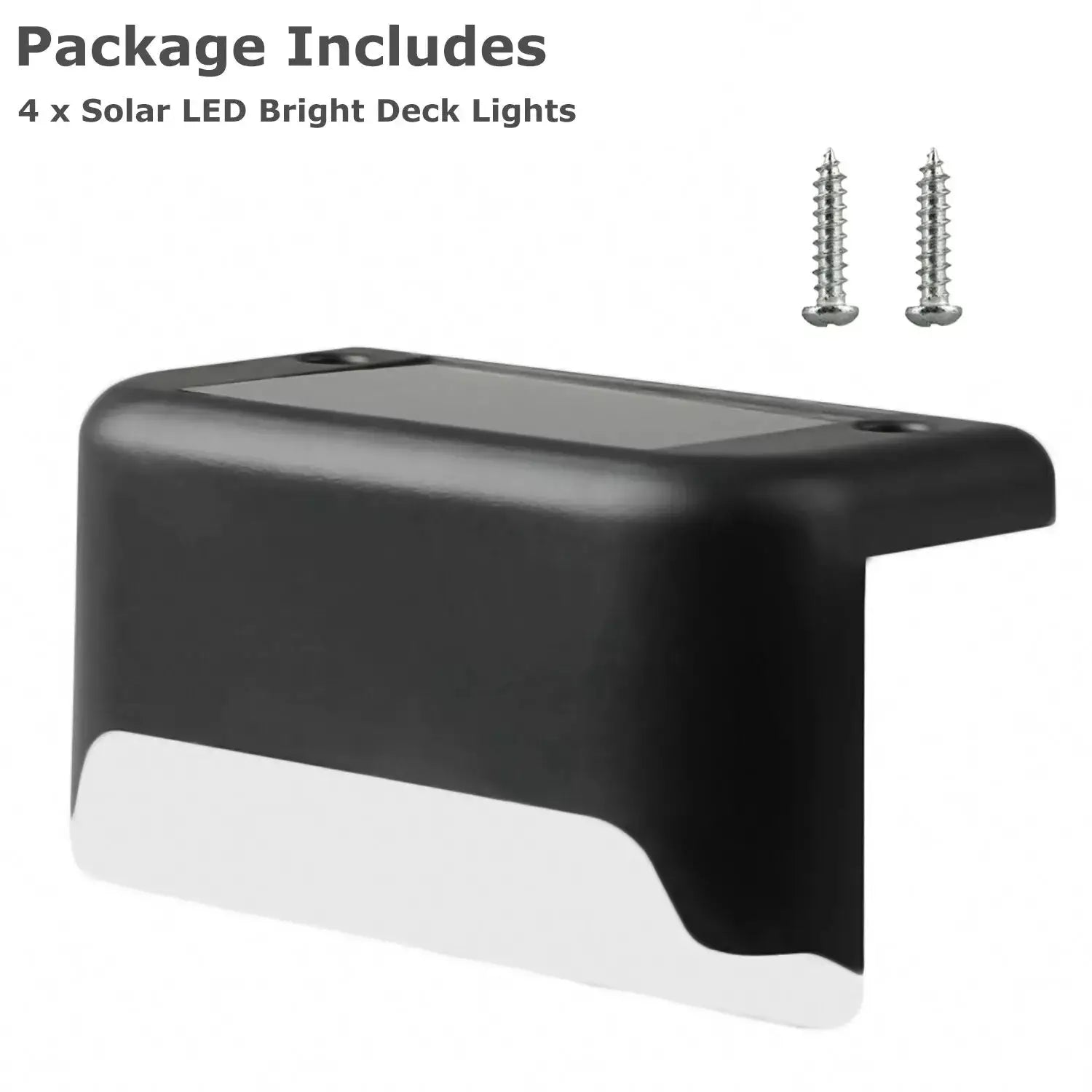 Solar Step Light Set of 4 with Warm LED and Weatherproof Design