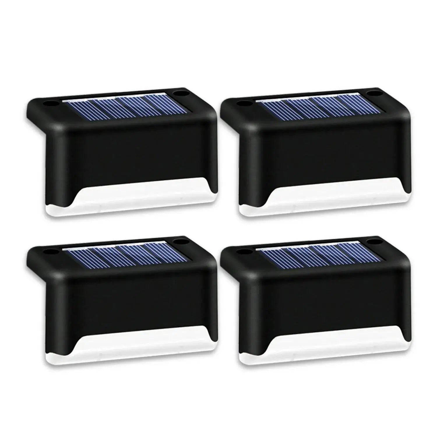 Solar Step Light Set of 4 with Warm LED and Weatherproof Design