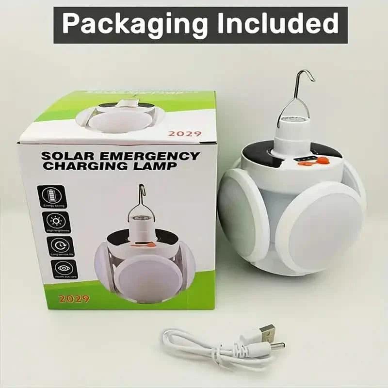 Solar USB Rechargeable LED Bulb Lights With Power Display