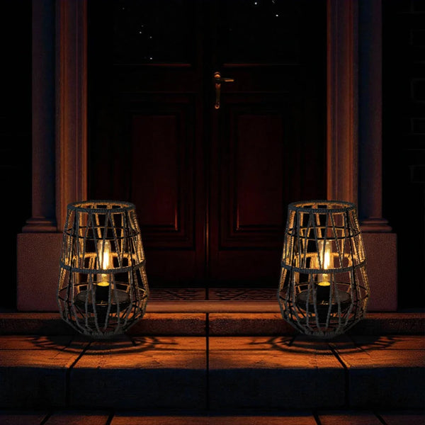 Set of 2 Solar Lantern Outdoor Table Lamp Outside Hanging Solar Lights