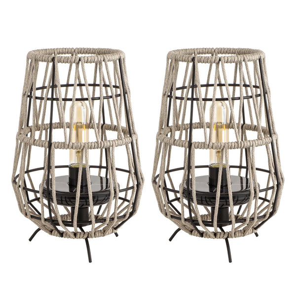 Set of 2 Solar Lantern Outdoor Table Lamp Outside Hanging Solar Lights