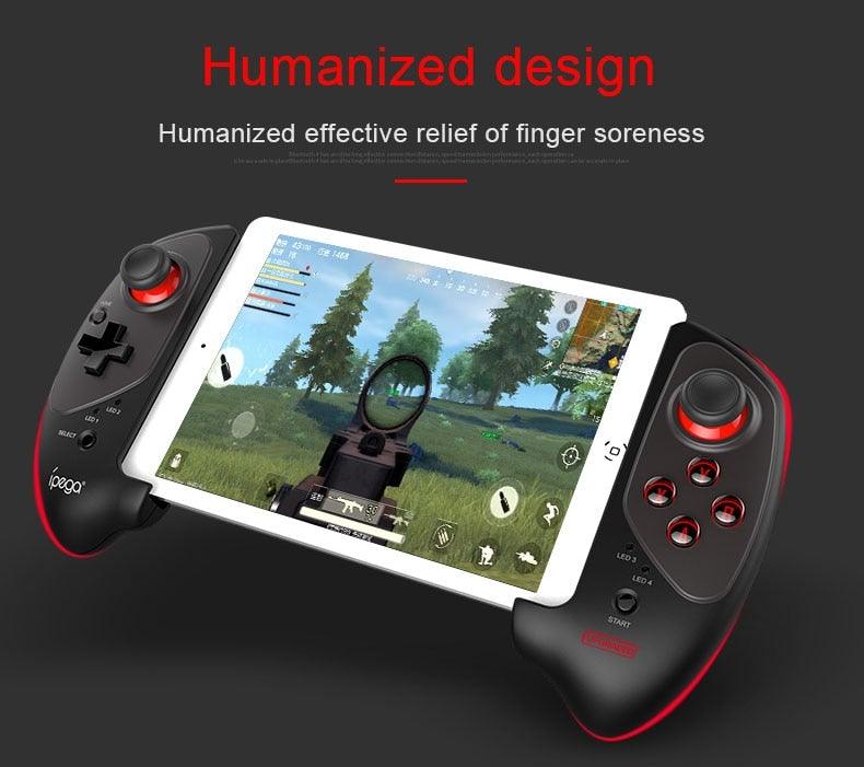 Solid Black Sustainable Wireless Bluetooth Joystick Gamepad Controller Compatible With Mobile Phones Smartphones