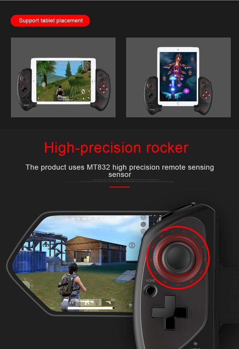 Solid Black Sustainable Wireless Bluetooth Joystick Gamepad Controller Compatible With Mobile Phones Smartphones