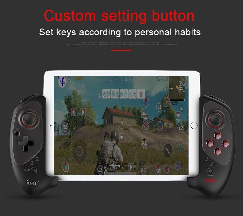 Solid Black Sustainable Wireless Bluetooth Joystick Gamepad Controller Compatible With Mobile Phones Smartphones