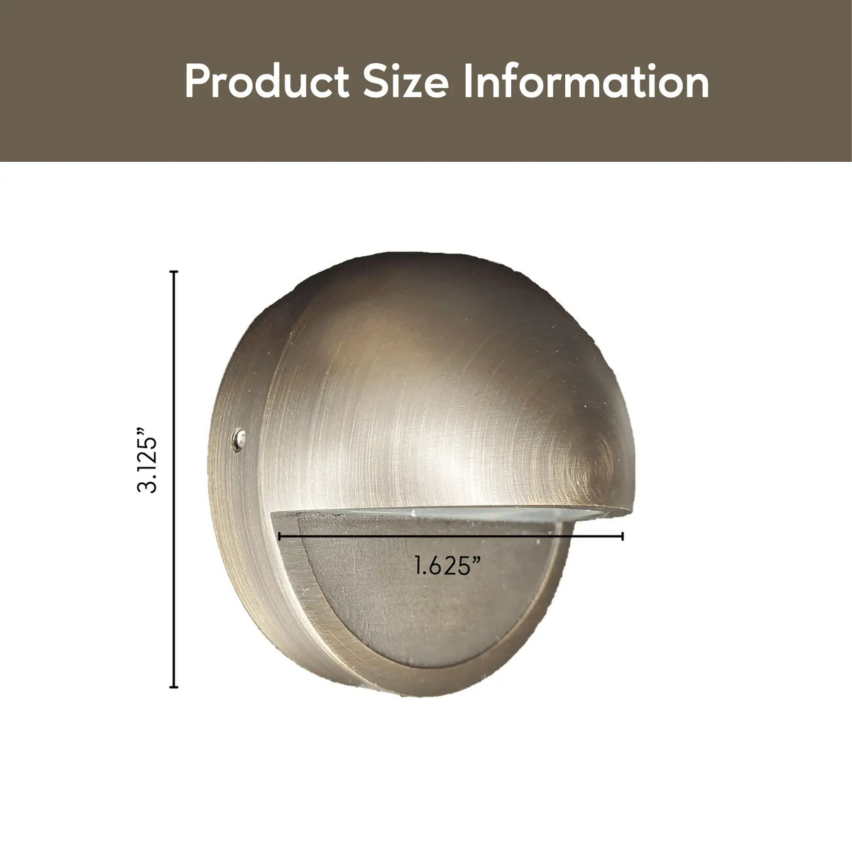 Solid Brass Half Moon Puck Light Fixture