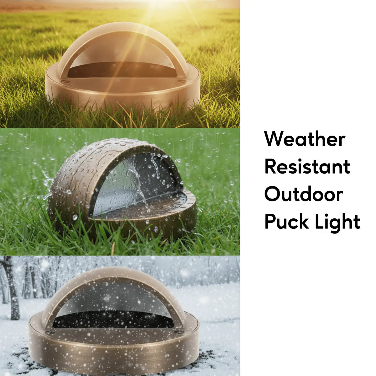 Solid Brass Half Moon Puck Light Fixture