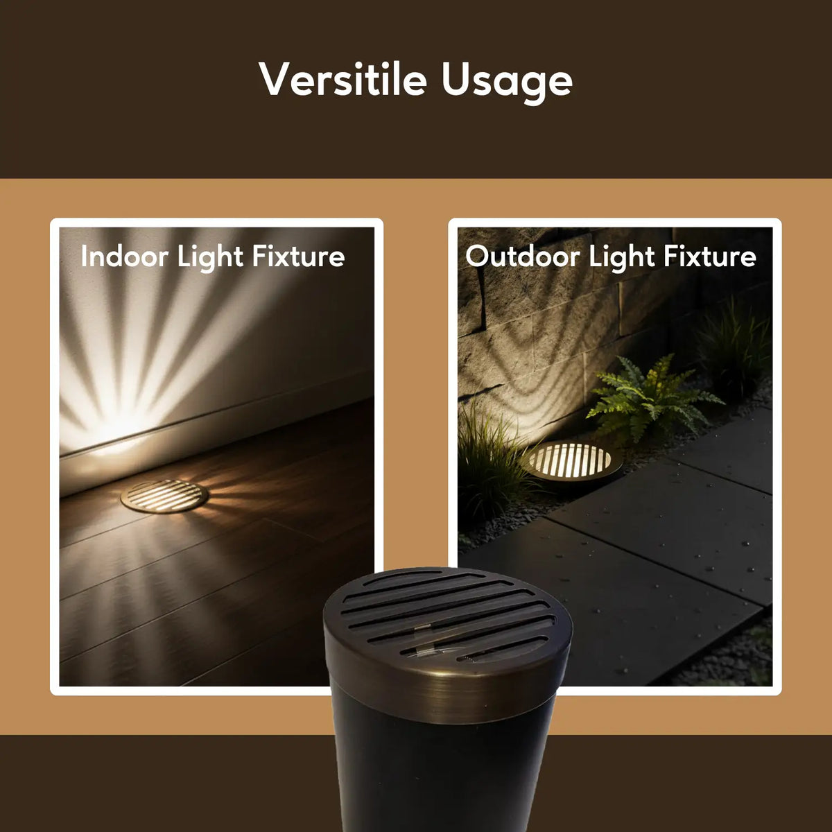 Solid Brass Louvered PAR36 In-ground Well Light Cover Kit