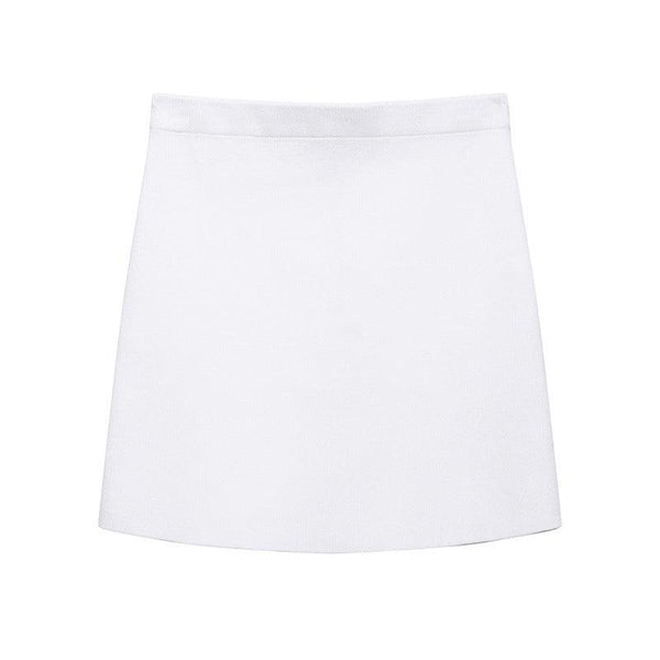 Solid color casual slim fit suit jacket mini skirt
