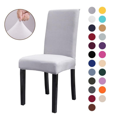 Solid Color Chair Covers Elastic Stretch Protection Case Slipcovers for Wedding Restaurant Home Kitchen Dining Chair Cover Dining Chair Slipcovers Stretch Parsons Chair Covers Sets Chiar Protector Removable Washable Elastic for Ktichen Dining Room