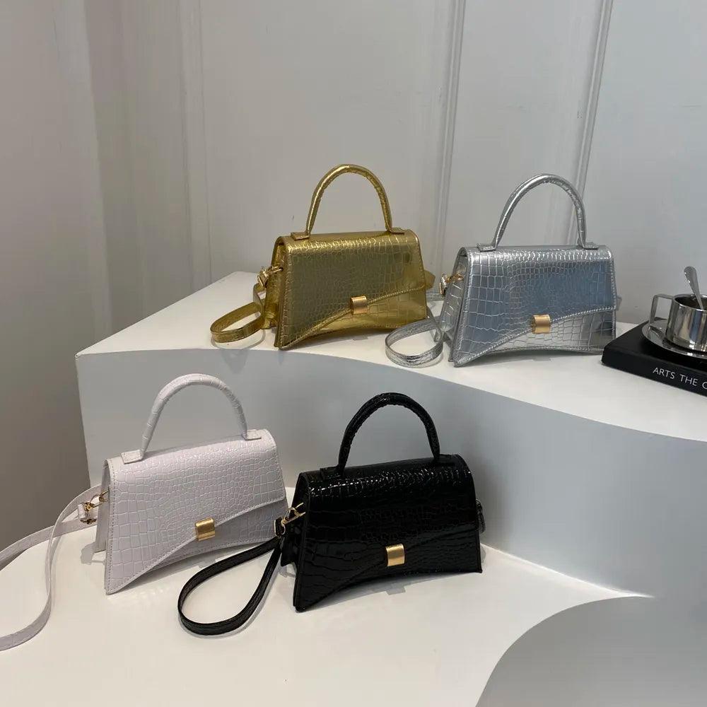 Solid Color PU Leather Handbag