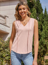 Solid Tie Neck Tank - Watermelon pink / S