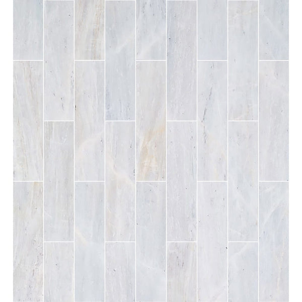 Solto White Marble Tile Honed Floor and Wall Tile 6