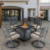 Sophia & William 5-Piece Outdoor Gas Fire Pit Table Set W/ Cushioned Swivel Dining Chairs (SAK63872)