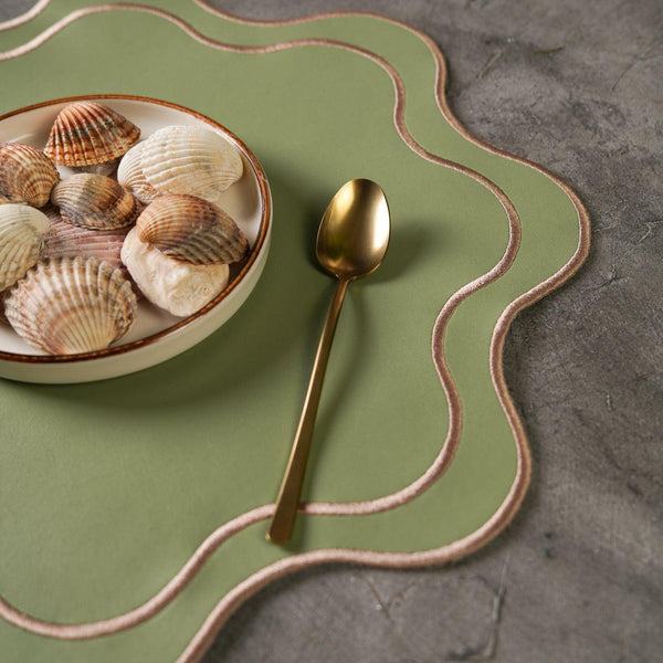 HAVEN LIGHT GREEN FAUX LEATHER PLACEMAT (Set Of 4)