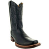 Black Square Toe Leather Cowboy Boots H4002 - 7 / Black