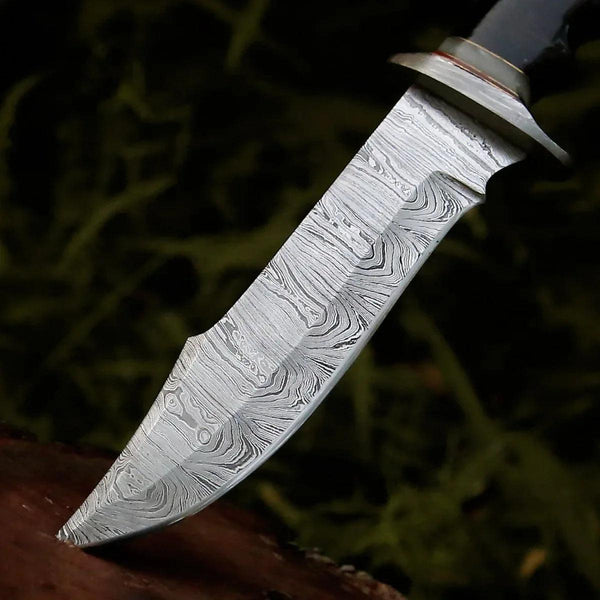 Soul Sniper Bowie Knife with Mother of Pearl & Stacked Leather Handle - Gifts for You 'n Me