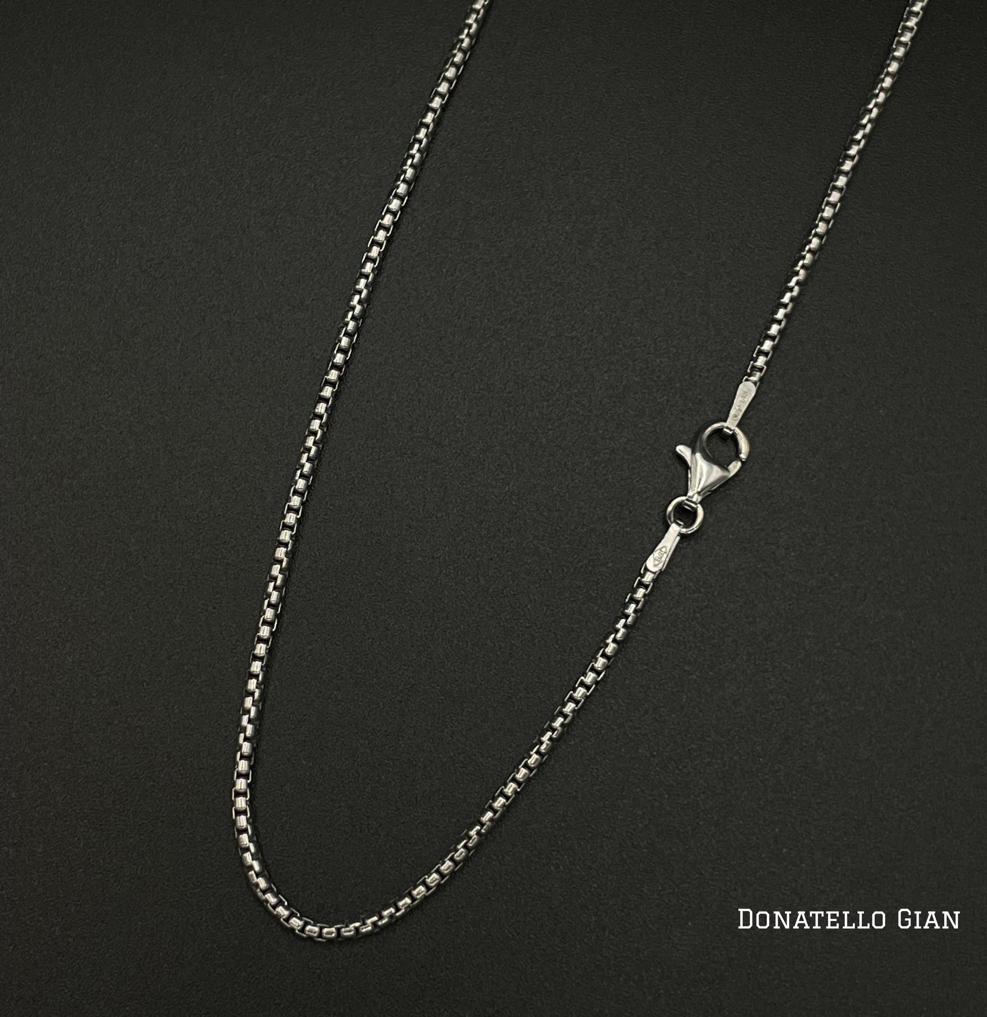 Sterling Silver 925 Round Box Link Chain 1.8MM, 16