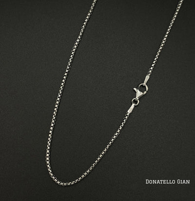 Sterling Silver 925 Round Box Link Chain 1.8MM, 16