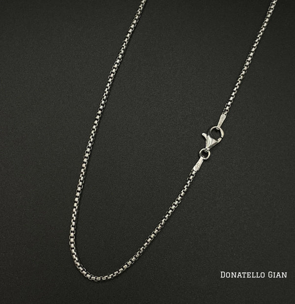 Sterling Silver 925 Round Box Link Chain 1.8MM, 16