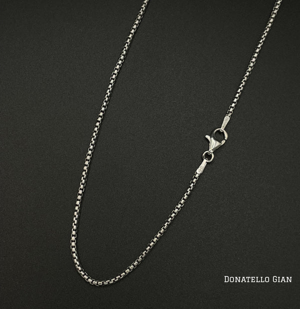 Sterling Silver 925 Round Box Link Chain 1.8MM, 16