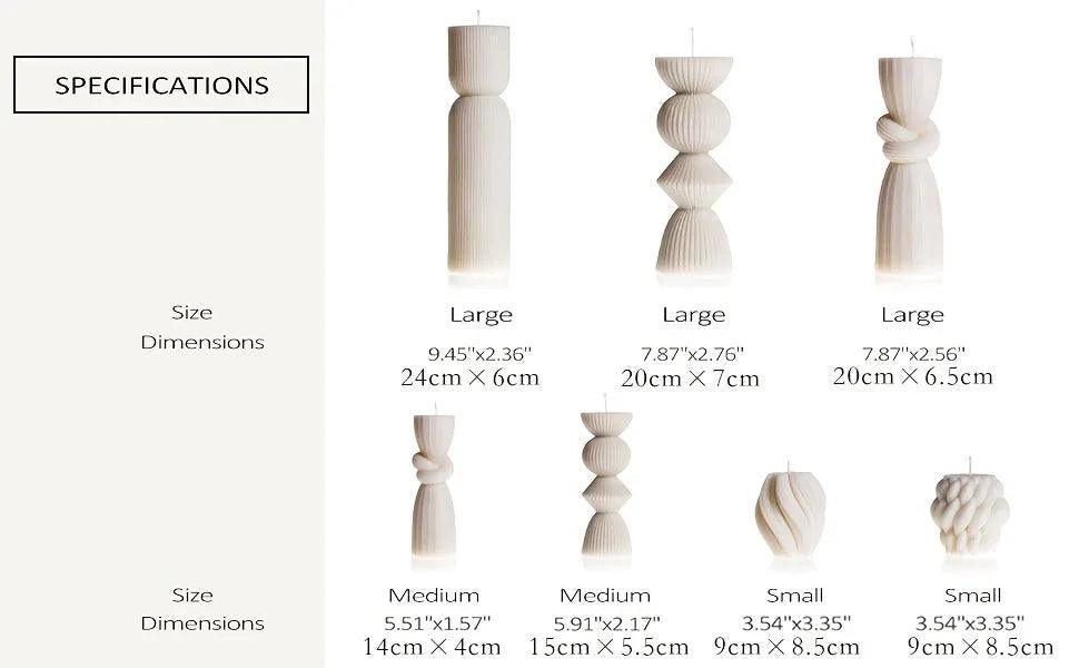 Soy Wax Ribbed Pillar Candles 7-Pack