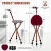 Lightweight Adjustable Folding Cane Seat with Light-Brown - Brown
