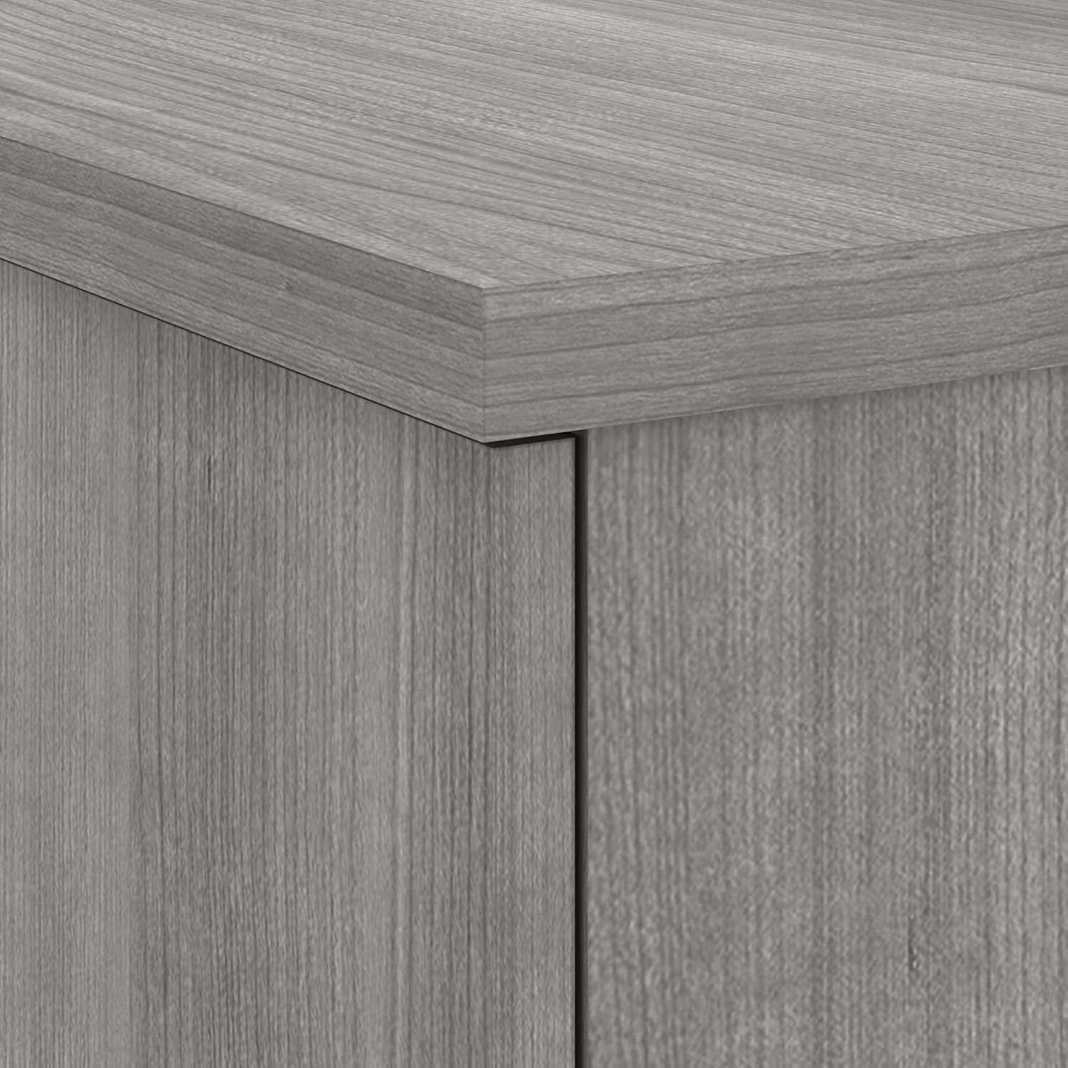 Spacious Home Office Desk with Drawers in Gray