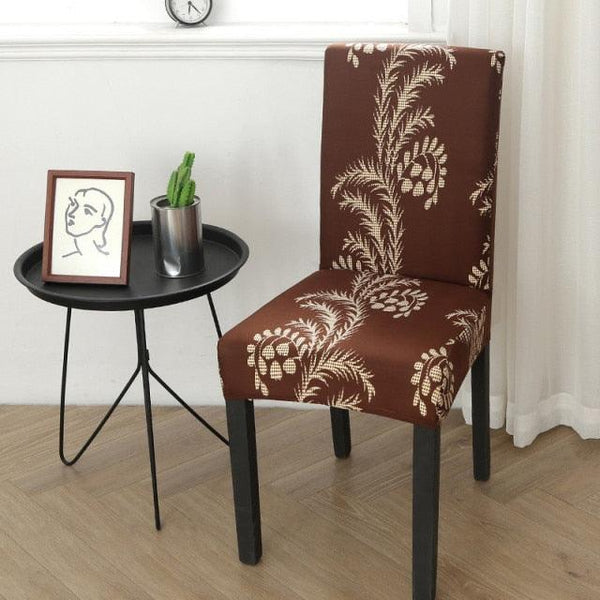 Spandex Chair Covers Printed Dining Room Stretch Seat Cover Chair Protective Case for Restaurant Banquet Kitchen Hotel  Stretch Spandex Removable Washable Dining Chair Protector