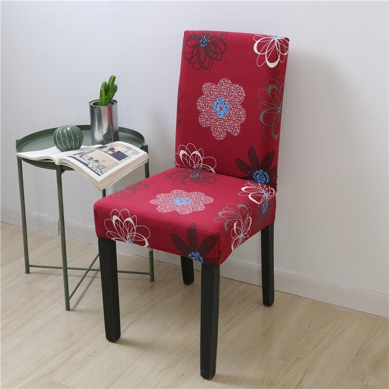 Spandex Chair Covers Printed Dining Room Stretch Seat Cover Chair Protective Case for Restaurant Banquet Kitchen Hotel  Stretch Spandex Removable Washable Dining Chair Protector