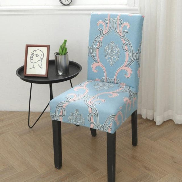 Spandex Chair Covers Printed Dining Room Stretch Seat Cover Chair Protective Case for Restaurant Banquet Kitchen Hotel  Stretch Spandex Removable Washable Dining Chair Protector