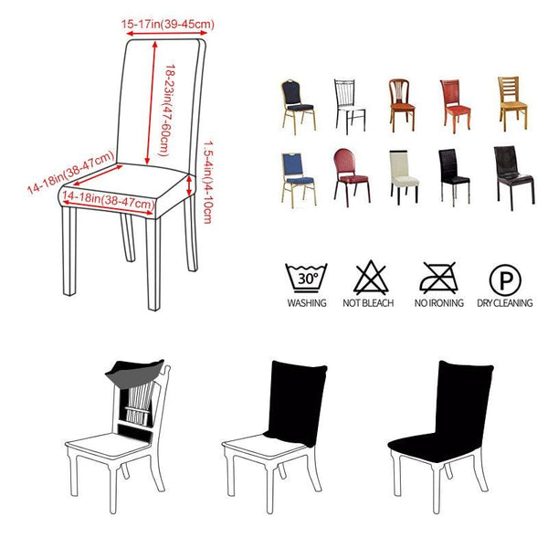 Spandex Chair Covers Printed Dining Room Stretch Seat Cover Chair Protective Case for Restaurant Banquet Kitchen Hotel  Stretch Spandex Removable Washable Dining Chair Protector