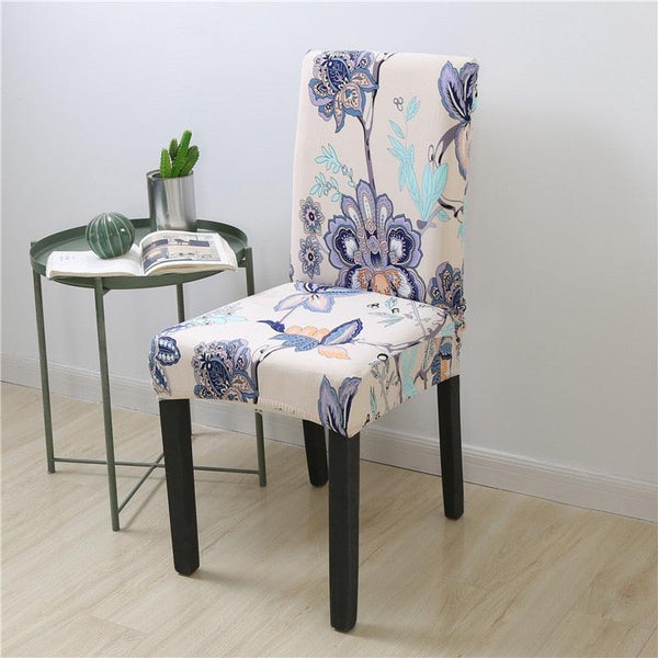 Spandex Chair Covers Printed Dining Room Stretch Seat Cover Chair Protective Case for Restaurant Banquet Kitchen Hotel  Stretch Spandex Removable Washable Dining Chair Protector