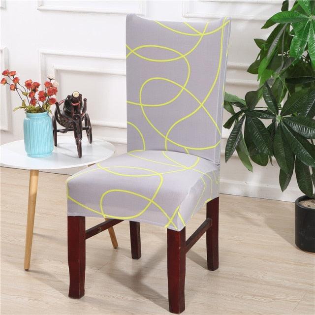 Spandex Chair Covers Printed Dining Room Stretch Seat Cover Chair Protective Case for Restaurant Banquet Kitchen Hotel  Stretch Spandex Removable Washable Dining Chair Protector