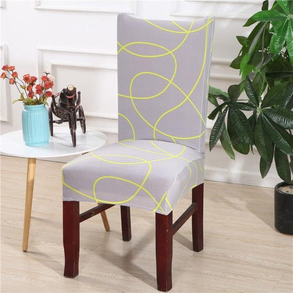 Spandex Chair Covers Printed Dining Room Stretch Seat Cover Chair Protective Case for Restaurant Banquet Kitchen Hotel  Stretch Spandex Removable Washable Dining Chair Protector
