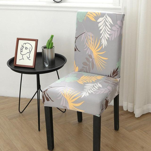 Spandex Chair Covers Printed Dining Room Stretch Seat Cover Chair Protective Case for Restaurant Banquet Kitchen Hotel  Stretch Spandex Removable Washable Dining Chair Protector