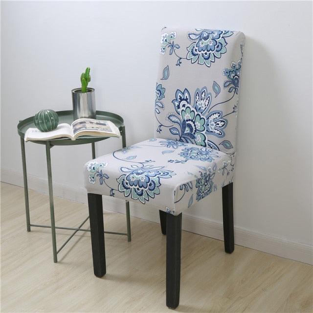 Spandex Chair Covers Printed Dining Room Stretch Seat Cover Chair Protective Case for Restaurant Banquet Kitchen Hotel  Stretch Spandex Removable Washable Dining Chair Protector