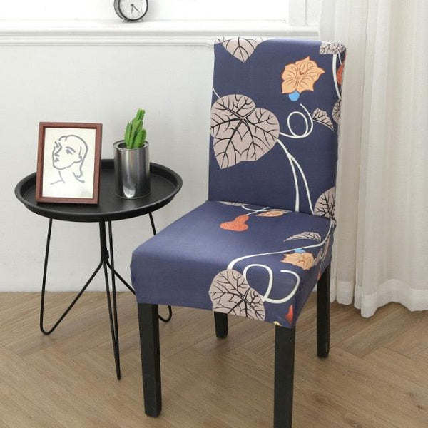 Spandex Chair Covers Printed Dining Room Stretch Seat Cover Chair Protective Case for Restaurant Banquet Kitchen Hotel  Stretch Spandex Removable Washable Dining Chair Protector
