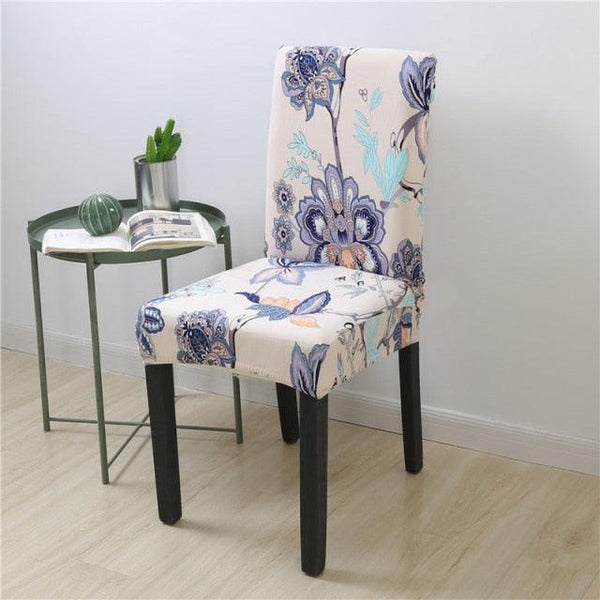 Spandex Chair Covers Printed Dining Room Stretch Seat Cover Chair Protective Case for Restaurant Banquet Kitchen Hotel  Stretch Spandex Removable Washable Dining Chair Protector