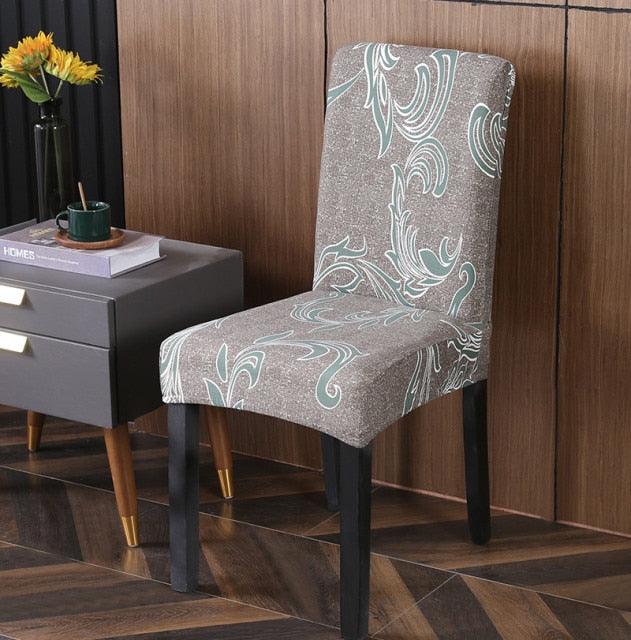 Spandex Chair Covers Printed Dining Room Stretch Seat Cover Chair Protective Case for Restaurant Banquet Kitchen Hotel  Stretch Spandex Removable Washable Dining Chair Protector