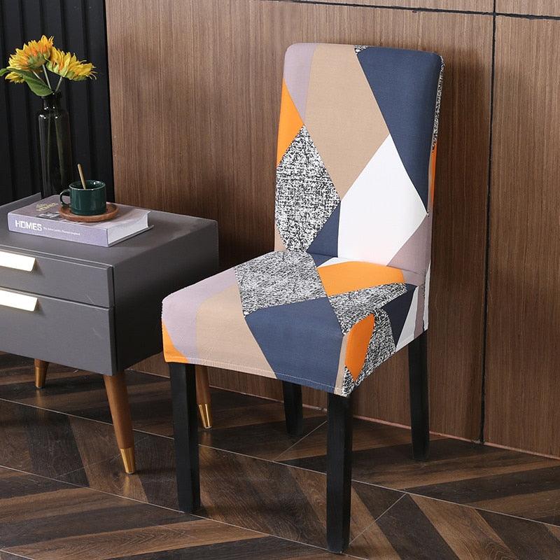 Spandex Chair Covers Printed Dining Room Stretch Seat Cover Chair Protective Case for Restaurant Banquet Kitchen Hotel  Stretch Spandex Removable Washable Dining Chair Protector