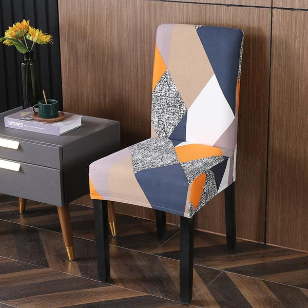 Spandex Chair Covers Printed Dining Room Stretch Seat Cover Chair Protective Case for Restaurant Banquet Kitchen Hotel  Stretch Spandex Removable Washable Dining Chair Protector
