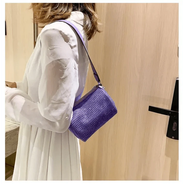 Sparkling Rhinestone Bag For Females Mini Portable Hand Bag Diamond Messenger Bag Fashionable Zipper Feminina Evening bag