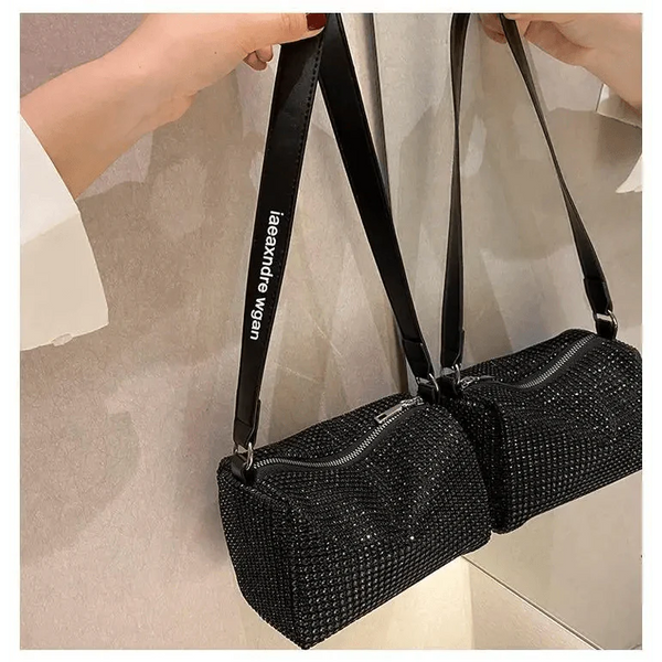 Sparkling Rhinestone Bag For Females Mini Portable Hand Bag Diamond Messenger Bag Fashionable Zipper Feminina Evening bag