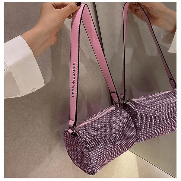 Sparkling Rhinestone Bag For Females Mini Portable Hand Bag Diamond Messenger Bag Fashionable Zipper Feminina Evening bag