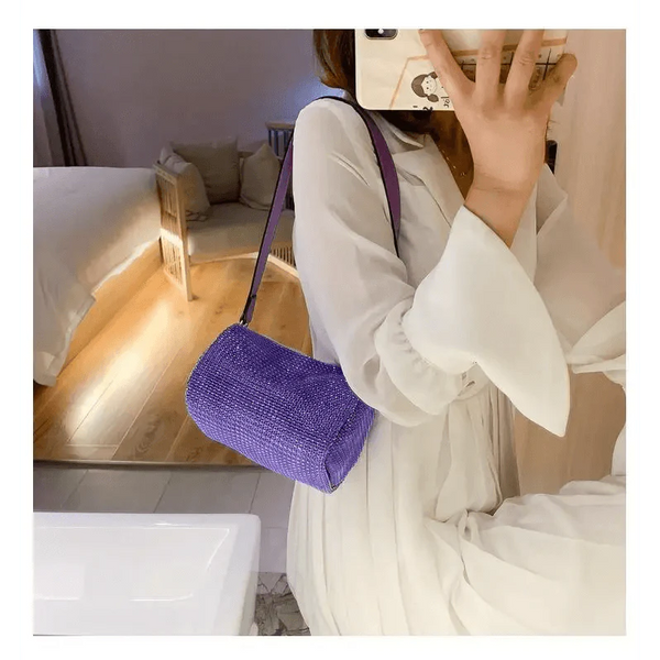 Sparkling Rhinestone Bag For Females Mini Portable Hand Bag Diamond Messenger Bag Fashionable Zipper Feminina Evening bag